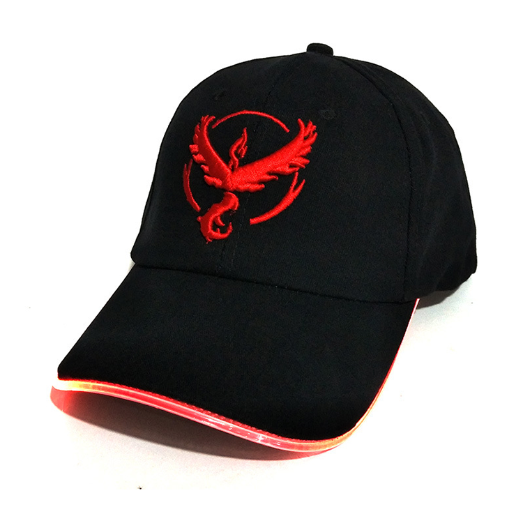 刺繡LED燈光纖發(fā)光鴨舌帽定制