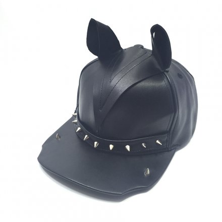 潮款帽廠家-鉚釘皮革潮款帽訂做