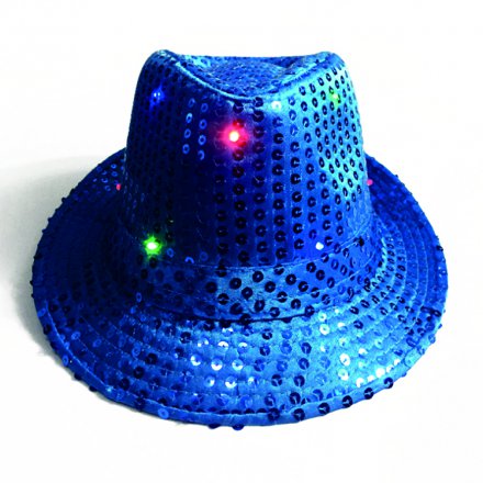 LED七彩閃光燈亮片舞臺(tái)爵士帽定做